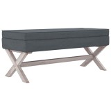 Cumpara ieftin Taburet de depozitare, gri inchis, 110x45x49 cm, catifea