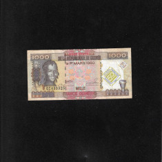 Rar! Guinea Guineea 1000 francs 2010 comemorativa seria433325