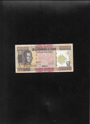 Rar! Guinea Guineea 1000 francs 2010 comemorativa seria433325 foto