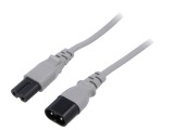 Cablu IEC C7 mamă - IEC C8 tată, 5m, 2x0,75mm2, 2,5A, 250V, gri