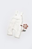 Cumpara ieftin Salopeta Velvet cu bretele din 80%bumbac organic si 20% poliester - Ecru, BabyCosy (Marime: 9-12 luni)