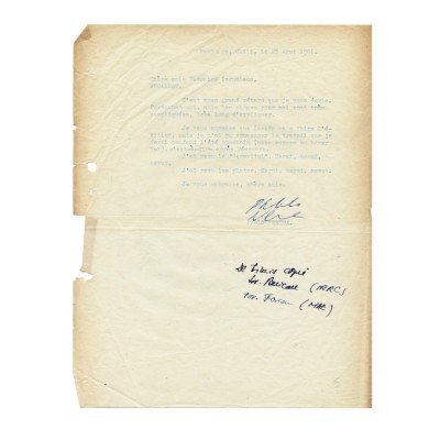 Pablo Neruda, corespondență cu Veronica Porumbacu, 1961 -D foto