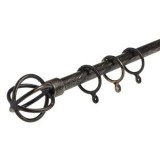 Galerie pentru perdele extensibilă, metalică, neagră, finisaj brushed, 110-210 cm, CMCLASS