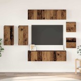 vidaXL Set comodă TV 8 pcs Lemn vechi 30.5 x 30 x 60 cm Lemn compozit
