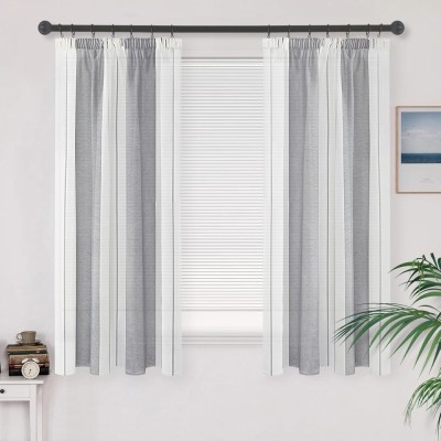 Set 2 Draperii, 122 x 140 W, Gri &amp;amp; Alb - CN foto