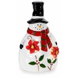Figurina Craciun Om Zapada portelan multicolor cu led cm 9,5 x 8 x 16 H