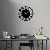 Ceas de perete Metal Wall Clock 15, Negru, 48x0,15x48 cm