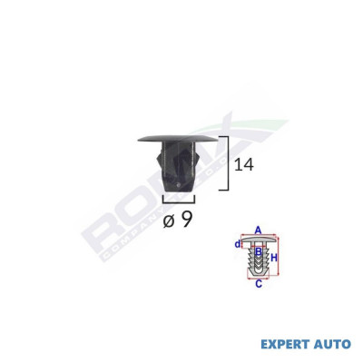 Clips fixare elemente roata pentru honda 9x14mm negru set 10 buc UNIVERSAL Universal #6 foto