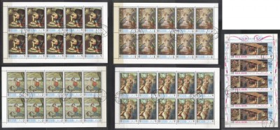 Ras Al Khaima 1968 Paintings 45 values in blocks Mi.267-270,274 used AE.407 foto