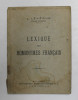 LEXIQUE DES HOMONYMES FRANCAIS par L. LEVEQUE , EDITIE INTERBELICA