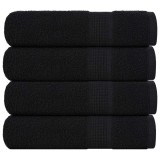 Gossi prosoape de maini, frogn, 4 buc., negru, 50x100 cm, 360 g/m2