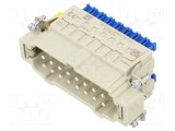 Conector HARTING HDC tată 16 pini 16A 500V cu clemă PE Press