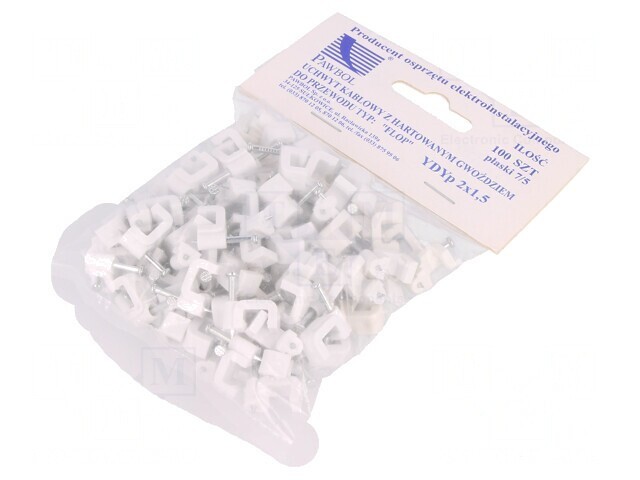 Suport Alb pentru Cablu Plat 2x1,5