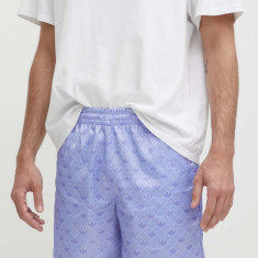 adidas Originals pantaloni scurti Mono Satin barbati, culoarea violet, IS2935