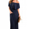 V289-44 Rochie lunga cu decolteu bardot