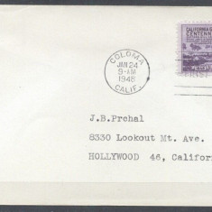 United States 1948 California Gold Centennial, FDC K.240