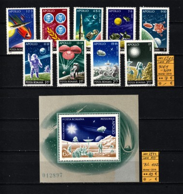 Rom&amp;acirc;nia, 1972 | &amp;Icirc;ncheierea programului Apollo - Cosmos | MNH | aph foto