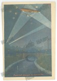 2037 - BUCURESTI, The LZ-127 Zeppelin flying over the capital, Romania - old postcard - unused