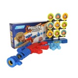 Pistol cu bile si scut cu tinte, albastru cu rosu 51 cm x 20 cm x 6 cm