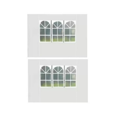 Set 2 pereti universali din polietilena, de pavilion cu fereastra, 295x195 cm - Alb foto