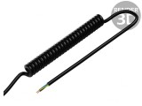 Cablu spiralat 3G1mm2 PUR negru 0,5m