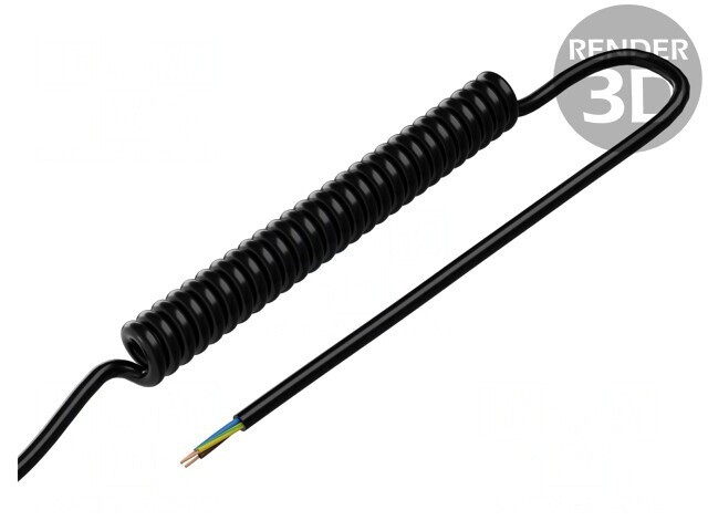 Cablu spiralat neecranat 0,75mm2 0,1m negru