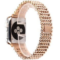 Curea iUni compatibila cu Apple Watch Ultra/SE/8/7/6/5/4/3/2/1, 44mm, Luxury, Otel Inoxidabil, Rose Gold