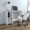 Birou Alb 102.5cm vidaXL PAL cu 4 Rafturi | Birou Calculator Modern pentru Studiu si Lucru