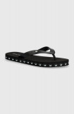 Chiara Ferragni slapi Flip-Flop Logomania femei, culoarea negru, cu toc plat, CF2813_001