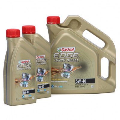 Set Ulei Motor Castrol Edge Turbo Diesel Titanium 5W-40 4L 1535BA + 2 Buc Ulei Motor Castrol Edge Turbo Diesel Titanium 5W-40 1L 1535B5 foto