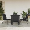 VidaXL Set mobilier de grădină, 5 piese, negru, oțel și textilenă