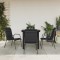 Gossi set mobilier de gradina, 5 piese, negru, otel si textilena