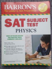 SAT subject test PHYSICS, 2013 Barron, 590 pag, in engleza, stare fb