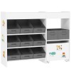 AIYAPLAY Etajeră pentru jucării pentru copii etajeră pentru cărți 11 coșuri de depozitare din material nețesut 105 x 30 x 80 cm alb | Aosom Romania