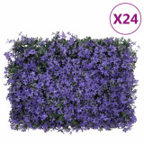 &nbsp;vidaXL Gard din frunze artificiale,&nbsp;24 buc., violet, 40x60 cm