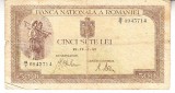 B12 - Bancnota Romania - 500 lei emisiune aprilie 1941 - filigran orizontal