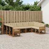 Cumpara ieftin Set de canapele de exterior 9 buc. 9-Locuri Natural si Bej