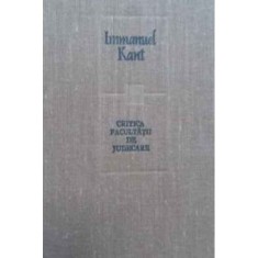 CRITICA FACULTATII DE JUDECARE de IMMANUEL KANT, 1981