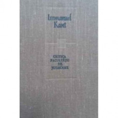 CRITICA FACULTATII DE JUDECARE de IMMANUEL KANT, 1981
