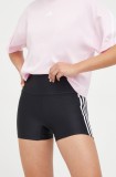 adidas Originals pantaloni scurți femei, culoarea negru, cu imprimeu, high waist IP0724