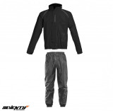 Costum moto ploaie (geaca+pantaloni) Seventy model SD-S1 culoare: negru &ndash; marime: 3XL (montare peste echipament)