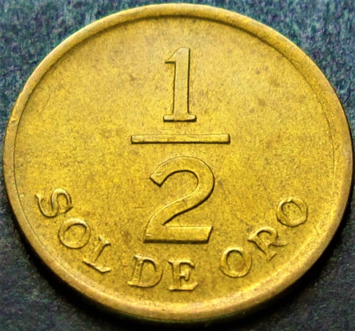 Moneda exotica 1/2 SOL DE ORO - PERU, anul 1976 * Cod 1509 A