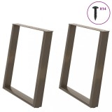 vidaXL Picioare de masă &icirc;n formă de U, 2 buc., oțel natural, 80x(72-73) cm