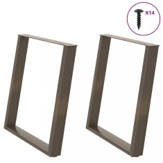 vidaXL Picioare de masă &icirc;n formă de U, 2 buc., oțel natural, 80x(72-73) cm 4012799