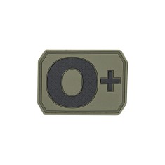 Ecuson 3D PVC Grupa Sanguina 0 Pozitiv 4x3cm Olive Drab Mil-Tec