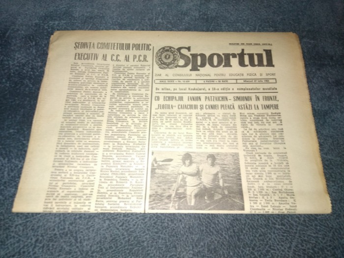 ZIARUL SPORTUL 27 IULIE 1983
