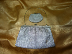 Poseta clutch Belle Epoque, fir argint, vintage foto