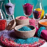 Pietriș Decorativ, Turcoaz, Granulatie 2-3mm, Capacitate 500g