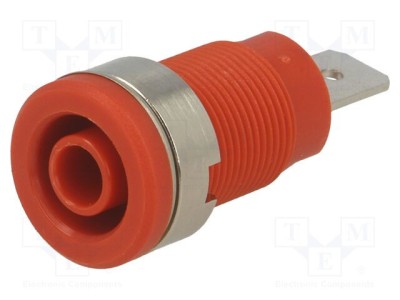 Conector banană 4mm soclu 32A 1kV roşie nichelat SCH&amp;Uuml;TZINGER foto
