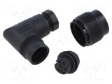 Conector BINDER M16 mufă mamă 6 pini 5A 250V IP67 pe cablu lipire